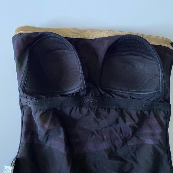 Gottex Metallic Striped One Piece Swimsuit Gold Purple Brown Women’s size 8 - Picture 8 of 11